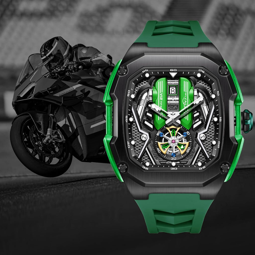 Car Engine Piston Automatic Men's Watch - 30ATM Waterproof