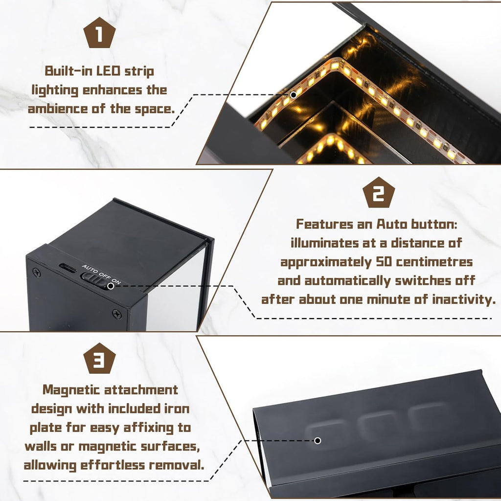 Magnetic Infinity Car Garage Key Holder with LED