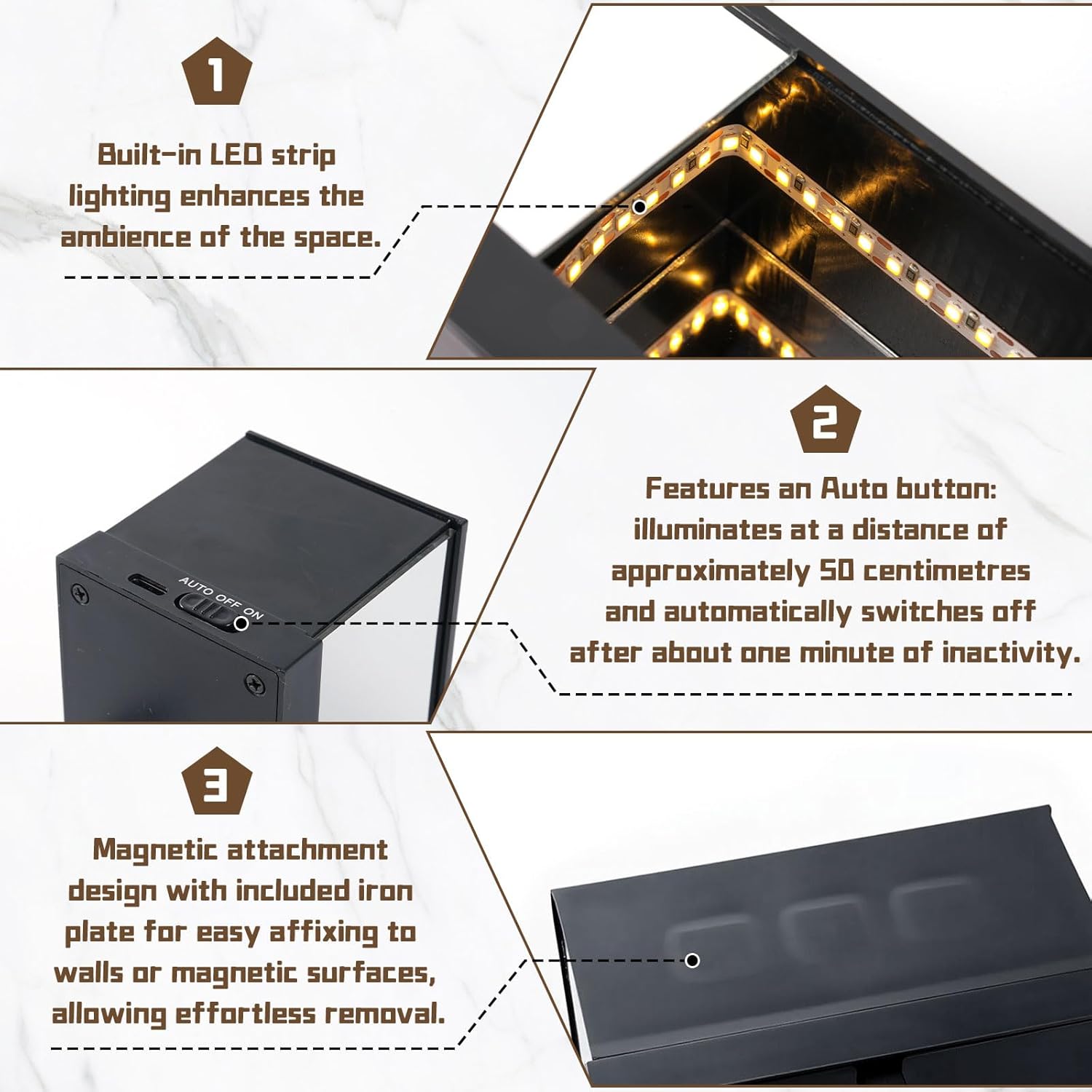 Magnetic Infinity Car Garage Key Holder with LED