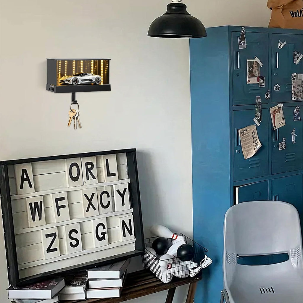 Magnetic Infinity Car Garage Key Holder with LED