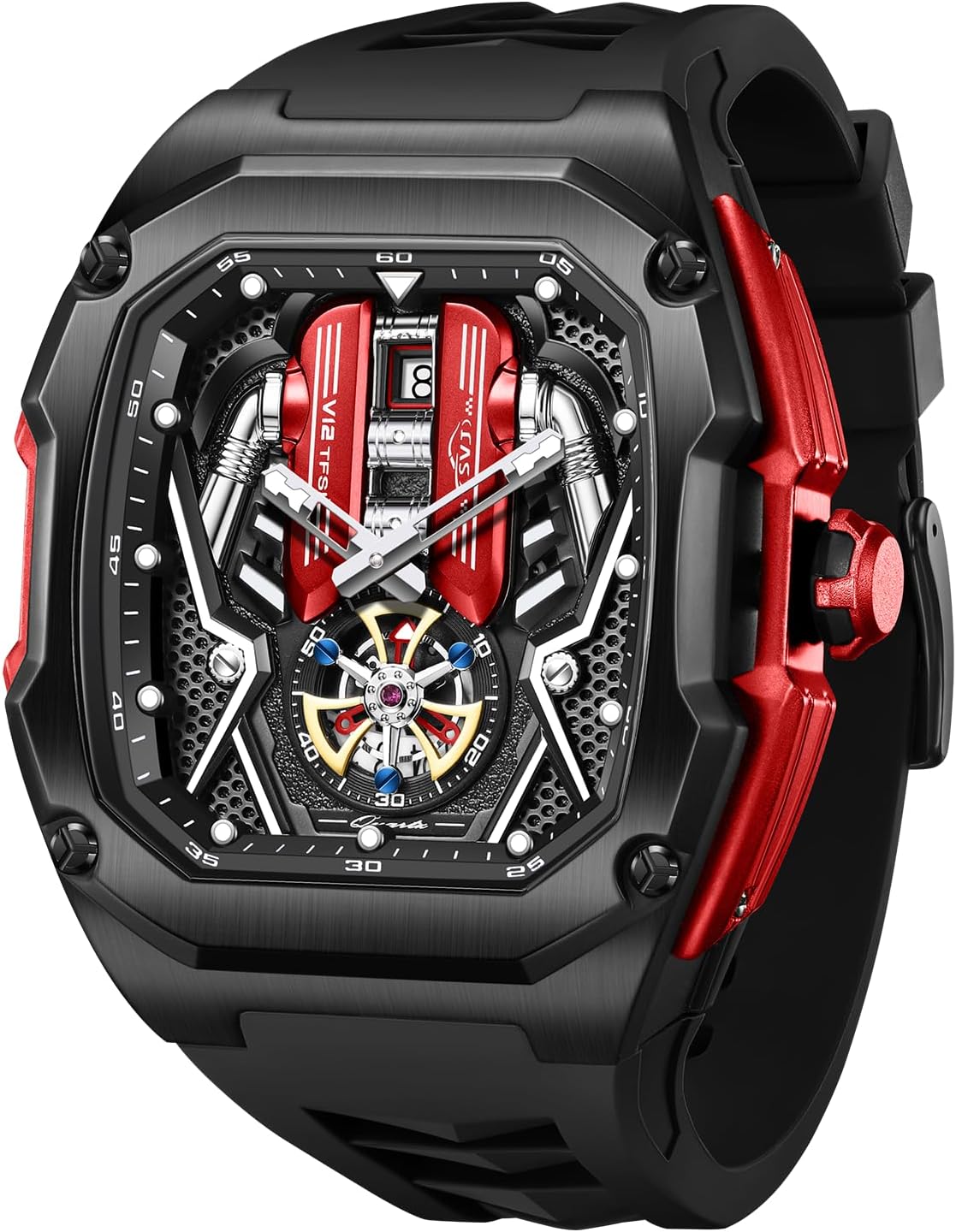 Car Engine Piston Automatic Men's Watch - 30ATM Waterproof