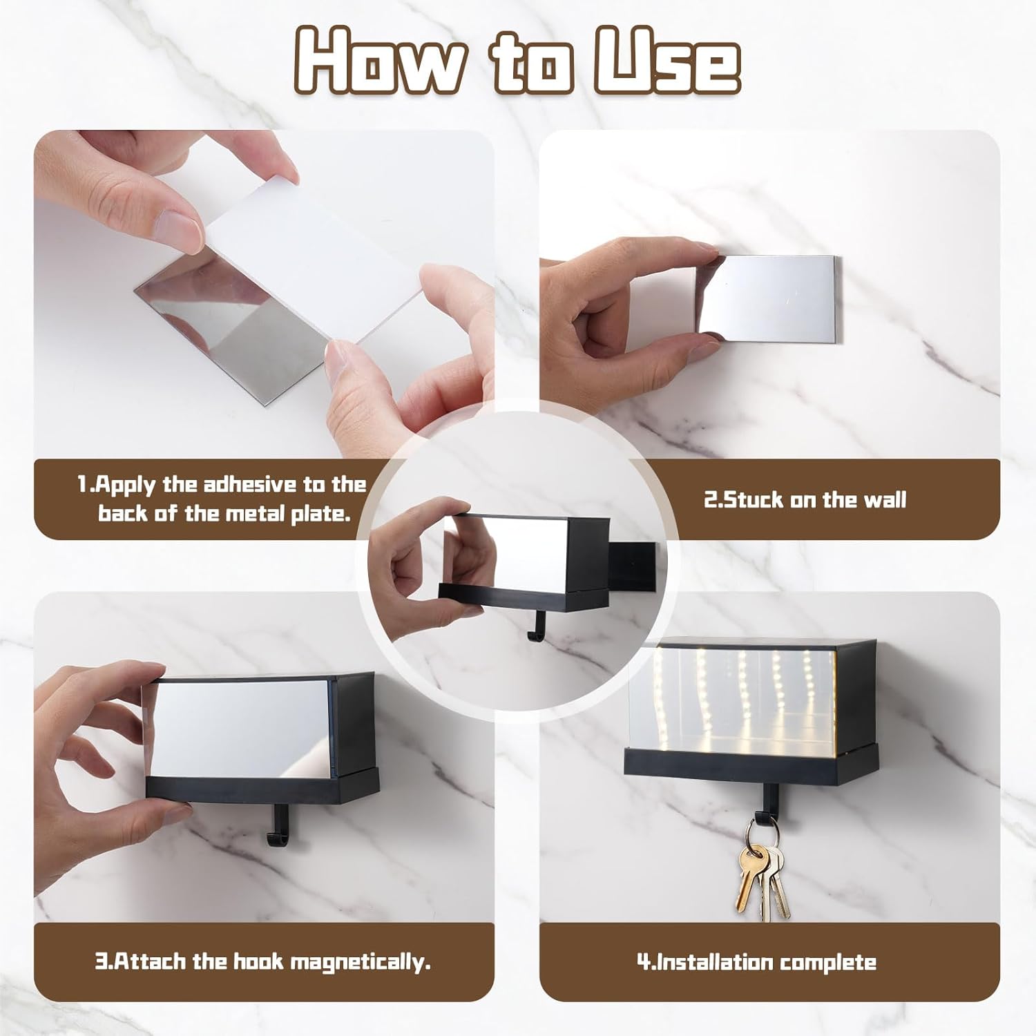 Magnetic Infinity Car Garage Key Holder with LED