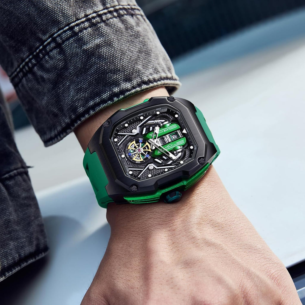 Car Engine Piston Automatic Men's Watch - 30ATM Waterproof