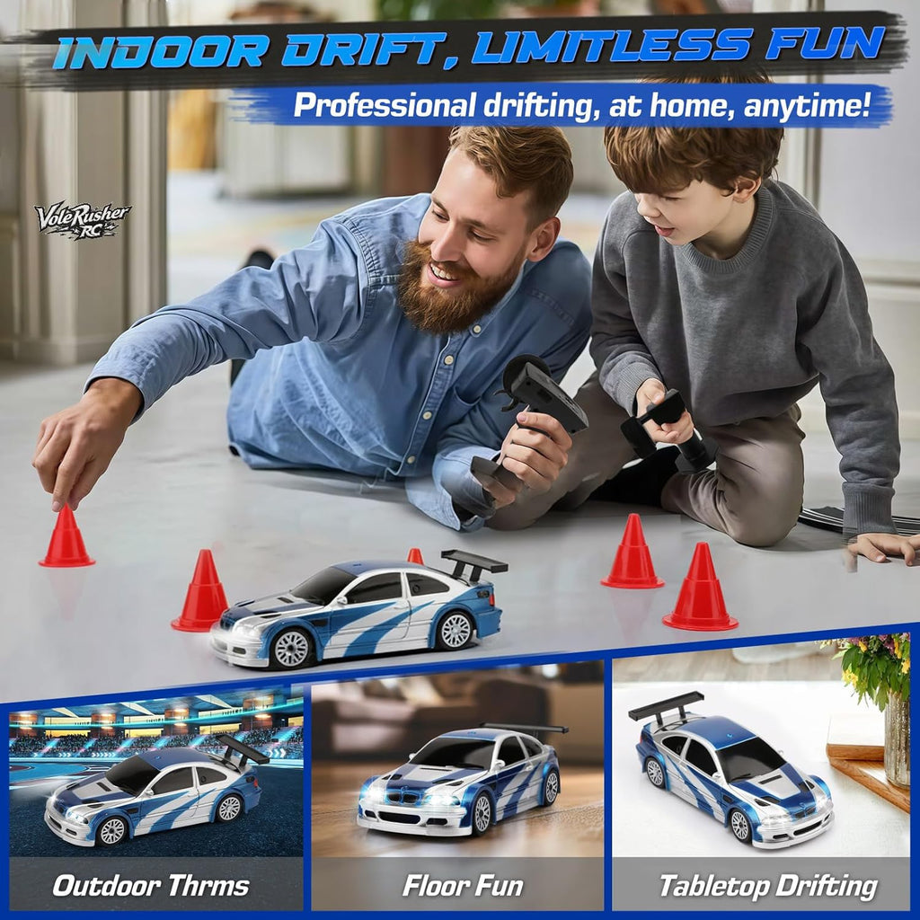 1/43 Scale 4WD Mini RC Drift Car - Blue