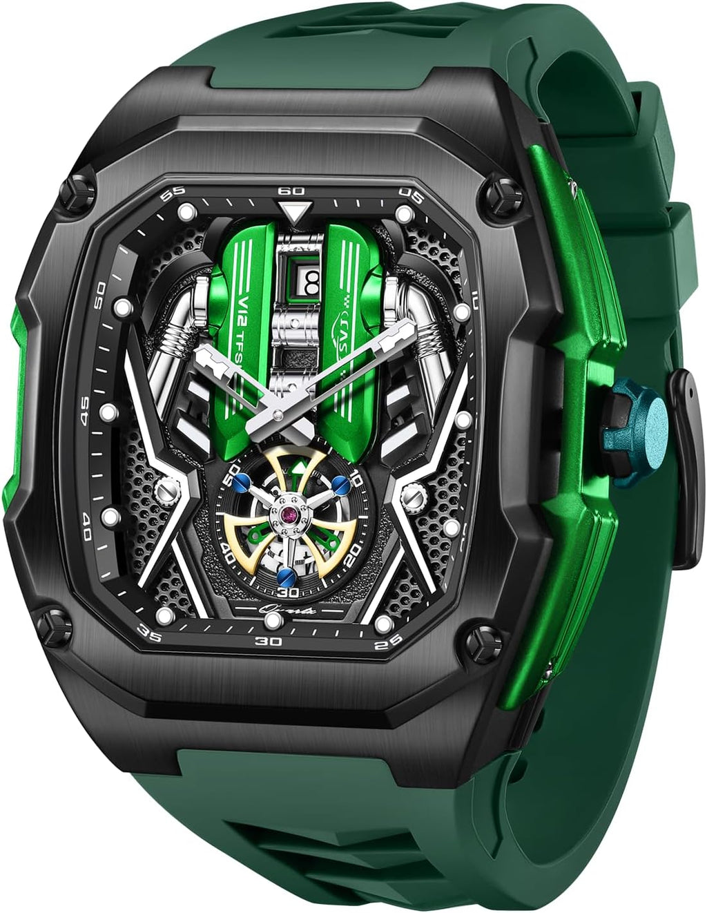 Car Engine Piston Automatic Men's Watch - 30ATM Waterproof